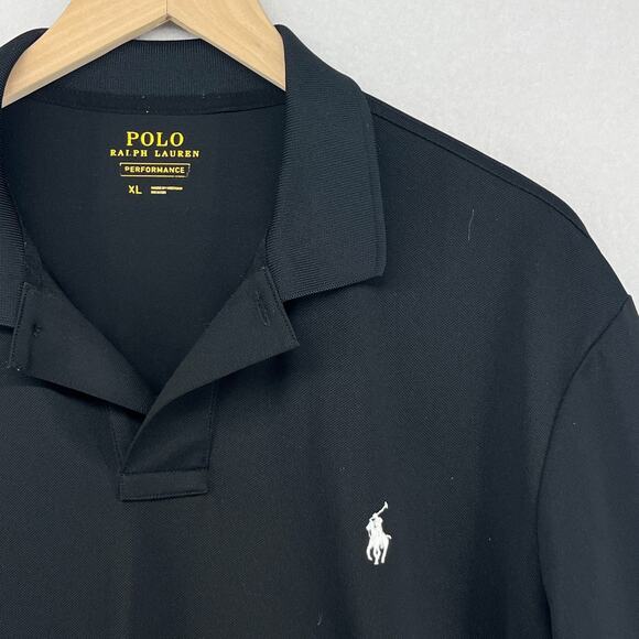 POLO RALPH LAUREN Shirt Mens XL Performance Polo Golf Long Sleeve Pique Black - Picture 7 of 15